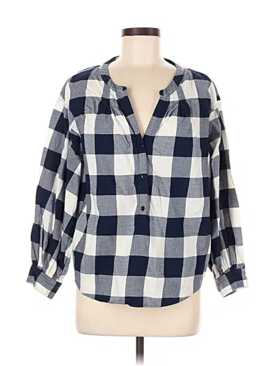 Pre-owned Jcrew 3/4 Sleeve Blouse In Blue