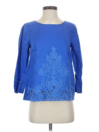 Pre-owned Jcrew 3/4 Sleeve Blouse In Blue
