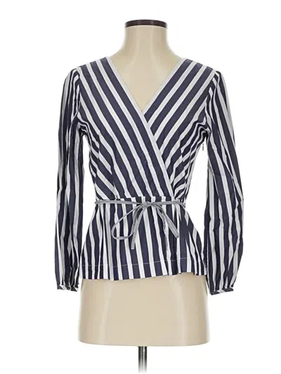 Pre-owned Jcrew 3/4 Sleeve Blouse In Blue