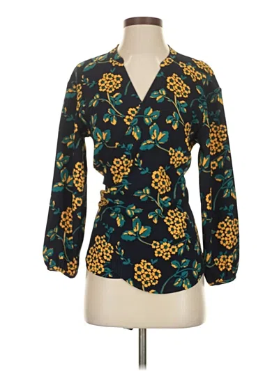 Pre-owned Jcrew 3/4 Sleeve Blouse In Blue