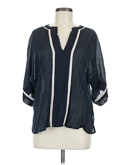Pre-owned Jcrew 3/4 Sleeve Blouse In Blue