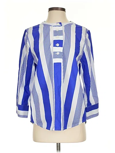 Pre-owned Jcrew 3/4 Sleeve Blouse In Blue