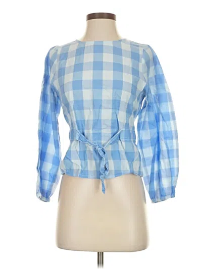 Pre-owned Jcrew 3/4 Sleeve Blouse In Blue