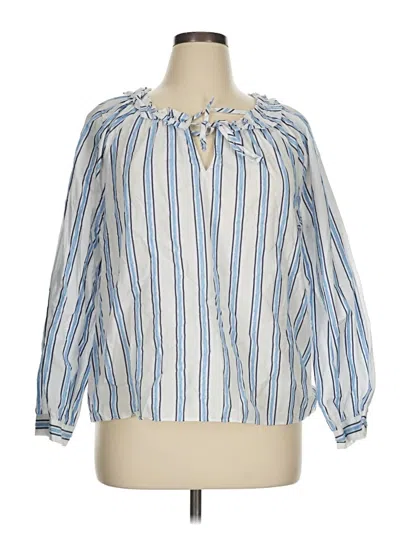 Pre-owned Jcrew 3/4 Sleeve Blouse In Blue