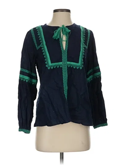 Pre-owned Jcrew 3/4 Sleeve Blouse In Blue