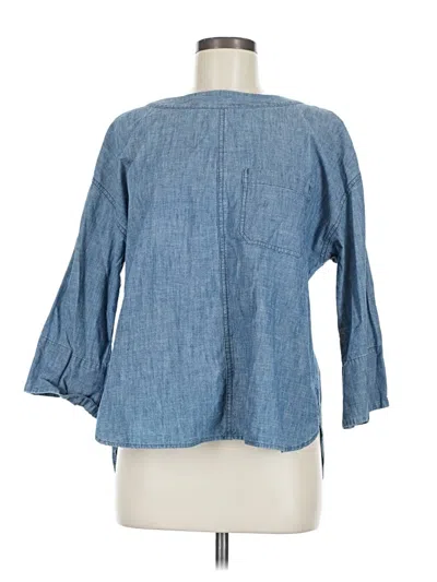 Pre-owned Jcrew 3/4 Sleeve Blouse In Blue