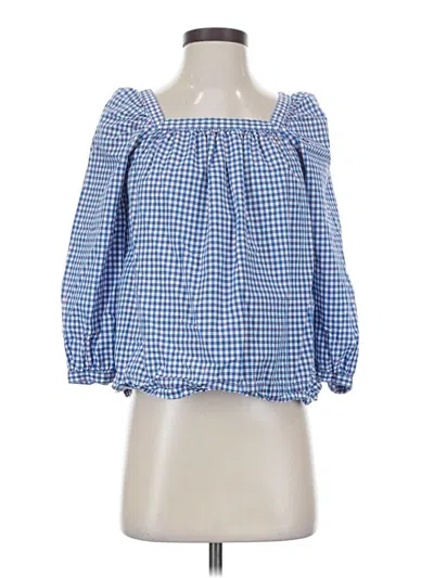 Pre-owned Jcrew 3/4 Sleeve Blouse In Blue