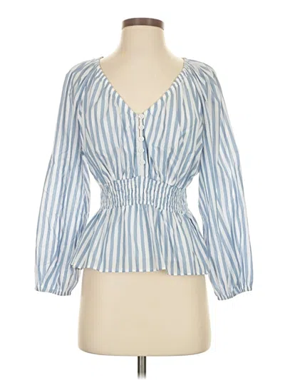 Pre-owned Jcrew 3/4 Sleeve Blouse In Blue