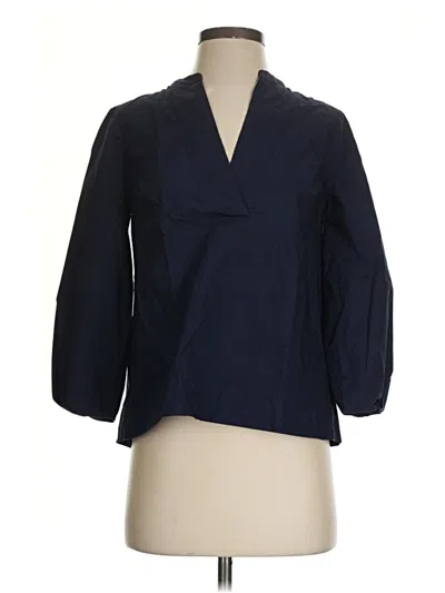Pre-owned Jcrew 3/4 Sleeve Blouse In Blue