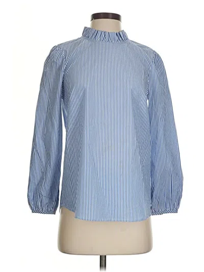 Pre-owned Jcrew 3/4 Sleeve Blouse In Blue