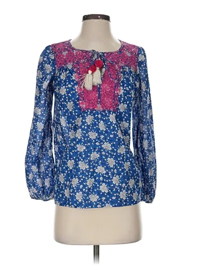 Pre-owned Jcrew 3/4 Sleeve Blouse In Blue