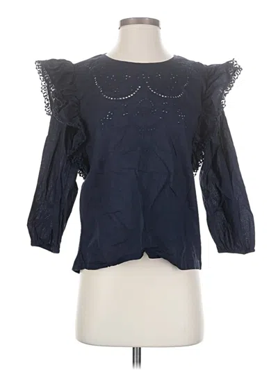 Pre-owned Jcrew 3/4 Sleeve Blouse In Blue