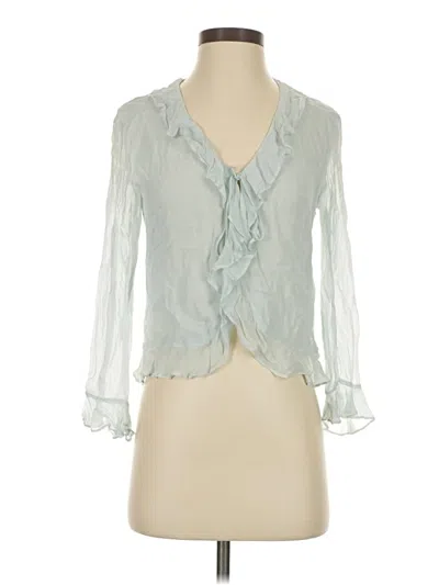 Pre-owned Jcrew 3/4 Sleeve Blouse In Blue