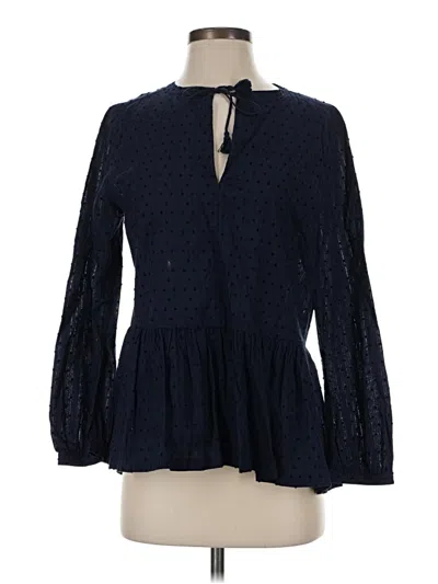 Pre-owned Jcrew 3/4 Sleeve Blouse In Blue