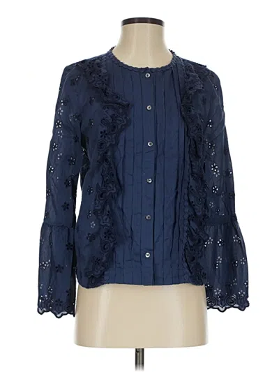 Pre-owned Jcrew 3/4 Sleeve Blouse In Blue