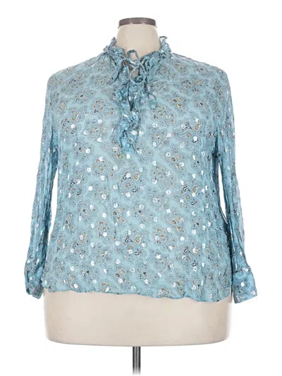 Pre-owned Jcrew 3/4 Sleeve Blouse In Blue