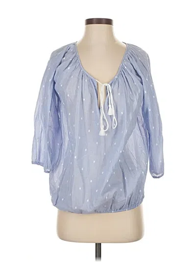 Pre-owned Jcrew 3/4 Sleeve Blouse In Blue