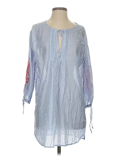 Pre-owned Jcrew 3/4 Sleeve Blouse In Blue