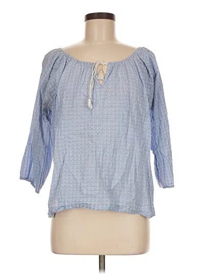 Pre-owned Jcrew 3/4 Sleeve Blouse In Blue