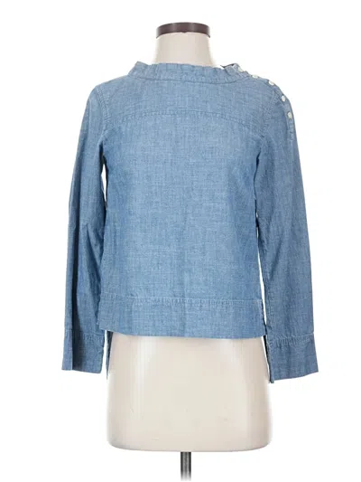 Pre-owned Jcrew 3/4 Sleeve Blouse In Blue