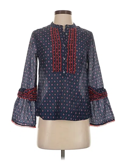 Pre-owned Jcrew 3/4 Sleeve Blouse In Blue