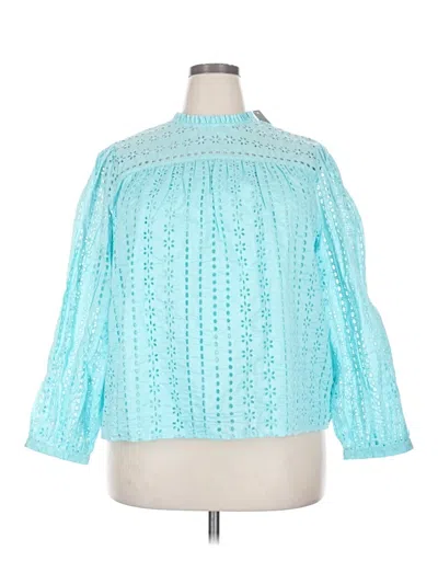 Pre-owned Jcrew 3/4 Sleeve Blouse In Blue