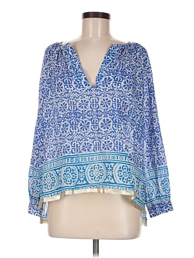 Pre-owned Jcrew 3/4 Sleeve Blouse In Blue