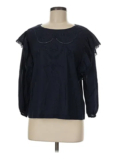 Pre-owned Jcrew 3/4 Sleeve Blouse In Blue