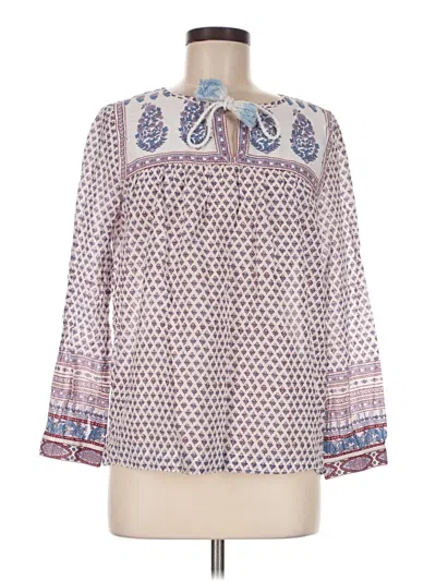 Pre-owned Jcrew 3/4 Sleeve Blouse In Blue