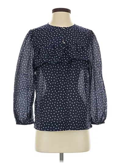 Pre-owned Jcrew 3/4 Sleeve Blouse In Blue