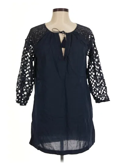 Pre-owned Jcrew 3/4 Sleeve Blouse In Blue