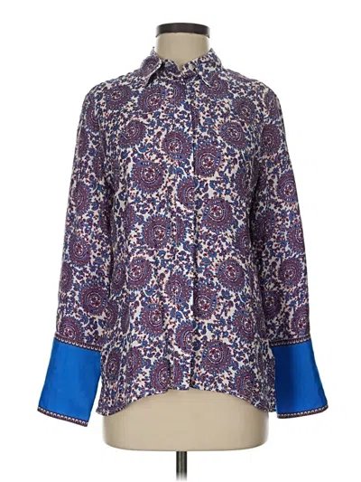Pre-owned Jcrew 3/4 Sleeve Blouse In Blue