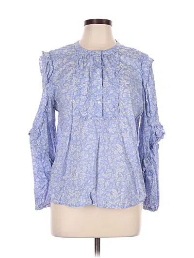 Pre-owned Jcrew 3/4 Sleeve Blouse In Blue