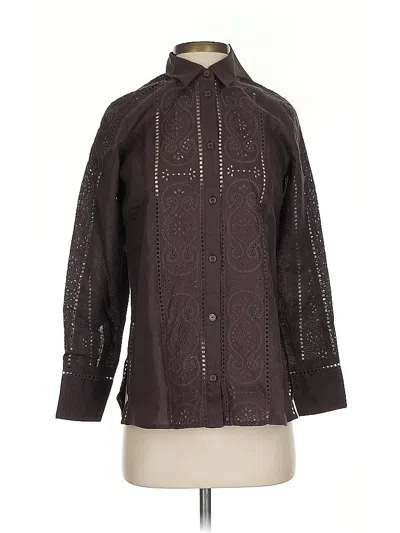 Jcrew 3/4 Sleeve Blouse In Brown