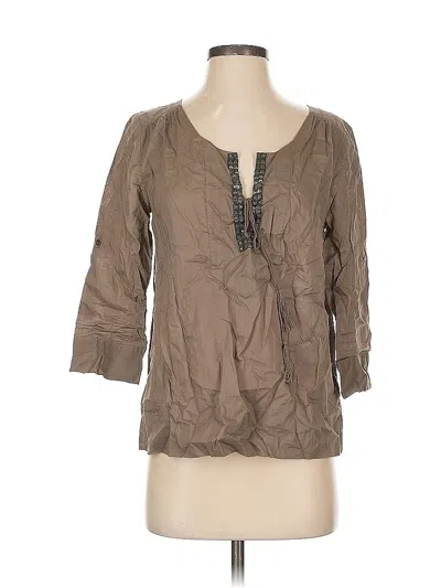 Pre-owned Jcrew 3/4 Sleeve Blouse In Brown