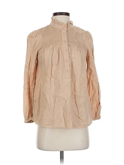 Pre-owned Jcrew 3/4 Sleeve Blouse In Brown