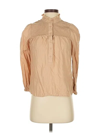 Pre-owned Jcrew 3/4 Sleeve Blouse In Brown