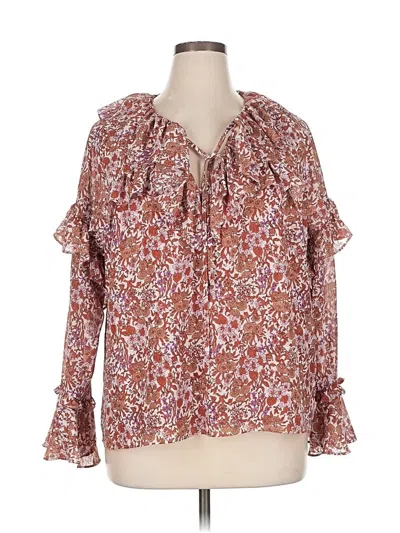 Pre-owned Jcrew 3/4 Sleeve Blouse In Brown