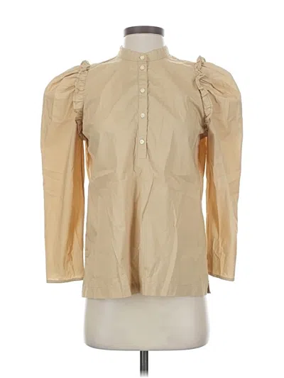 Pre-owned Jcrew 3/4 Sleeve Blouse In Brown
