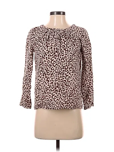 Pre-owned Jcrew 3/4 Sleeve Blouse In Brown