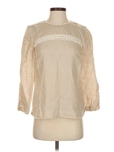 Pre-owned Jcrew 3/4 Sleeve Blouse In Brown