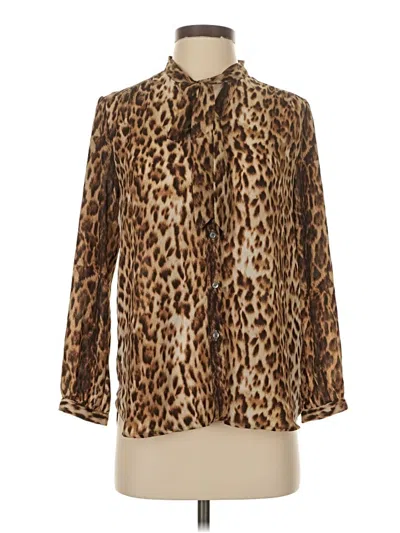 Pre-owned Jcrew 3/4 Sleeve Blouse In Brown