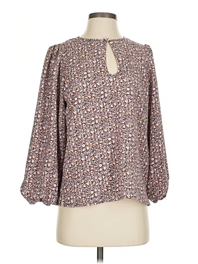 Pre-owned Jcrew 3/4 Sleeve Blouse In Brown