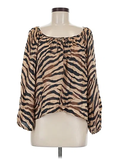 Pre-owned Jcrew 3/4 Sleeve Blouse In Brown