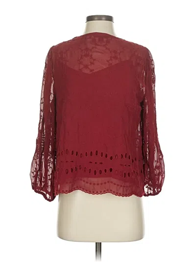 Pre-owned Jcrew 3/4 Sleeve Blouse In Burgundy