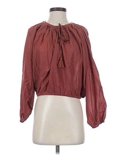 Pre-owned Jcrew 3/4 Sleeve Blouse In Burgundy