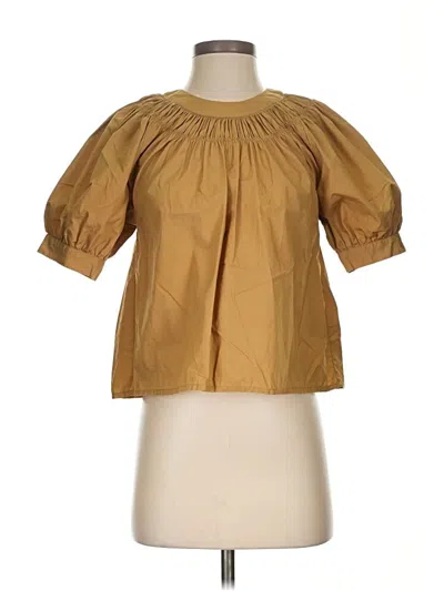 Pre-owned Jcrew 3/4 Sleeve Blouse In Gold