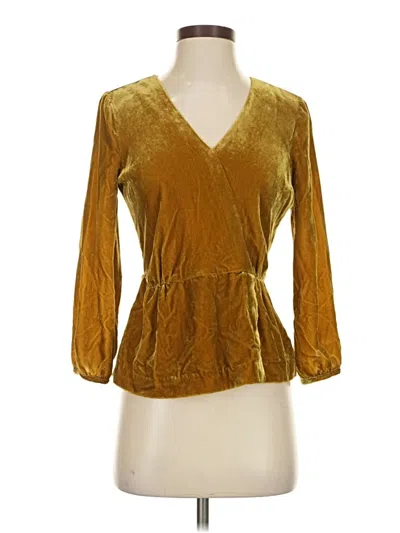 Jcrew 3/4 Sleeve Blouse In Gold