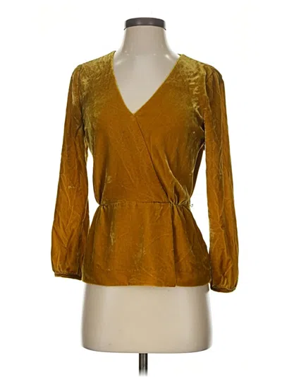 Pre-owned Jcrew 3/4 Sleeve Blouse In Gold