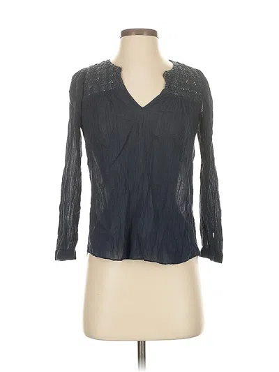 Pre-owned Jcrew 3/4 Sleeve Blouse In Gray